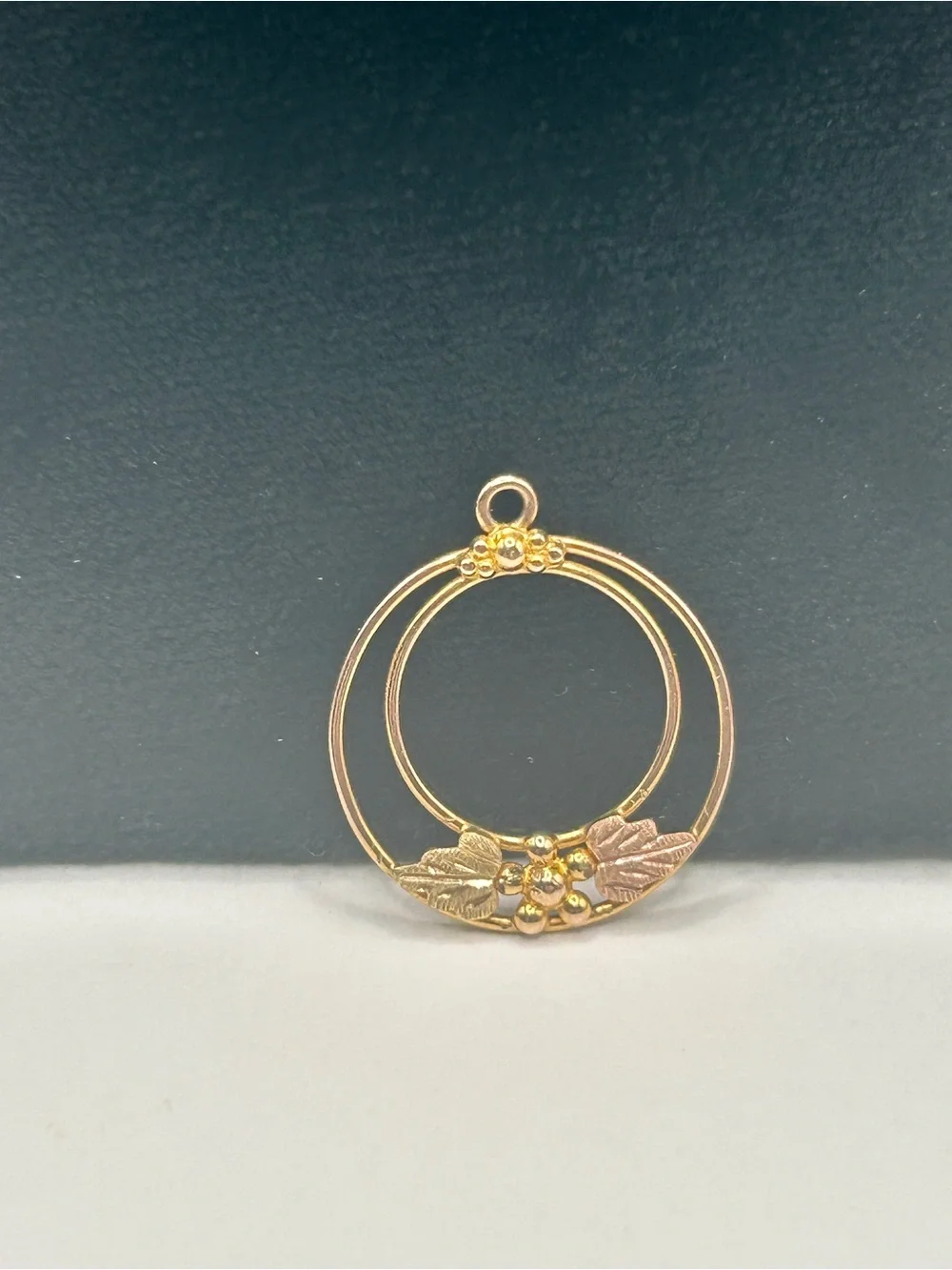 Vintage 12k Black Hills Gold Double Circle Pendant